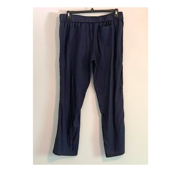 For Cynthia Navy Blue Linen Blend Pants Sz L - Picture 3 of 7